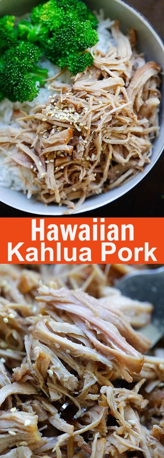 Hawaiian Kalua Pork - tender and juicy pressure cooker Hawaiian Kalua pork recipe. 10 mins active time and dinner is done | rasamalaysia.com