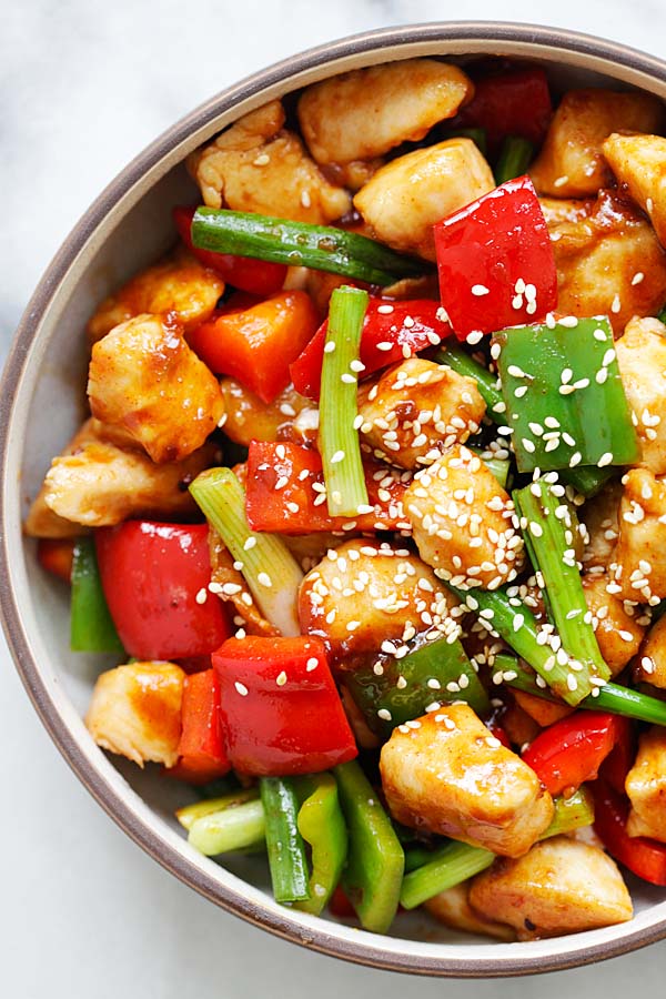Easy and authentic Asian chicken stir fry with Annie Chun's Teriyaki Sauce and Korean Gochujang.