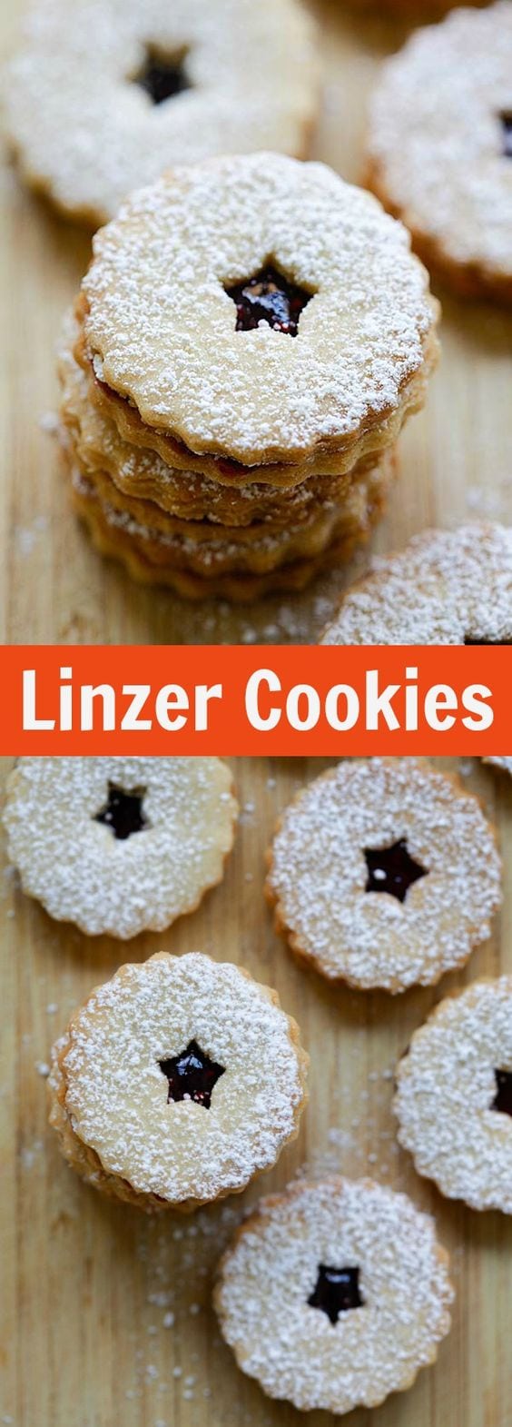 Linzer Cookies – buttery and crumbly Linzer Cookies recipe that is loaded with raspberry jam and dusted with powdered sugar. Must-bake for holidays | rasamalaysia.com