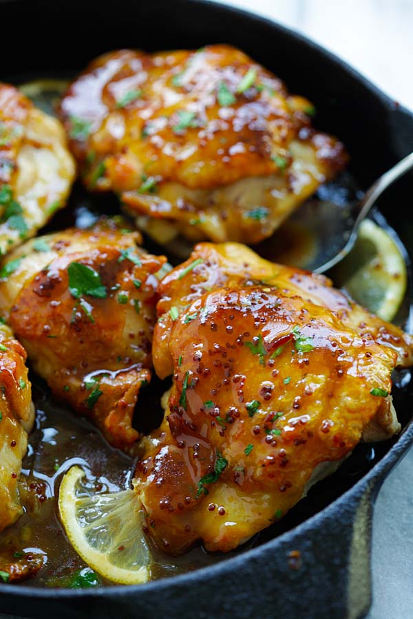Spicy honey-glazed chicken recipe.