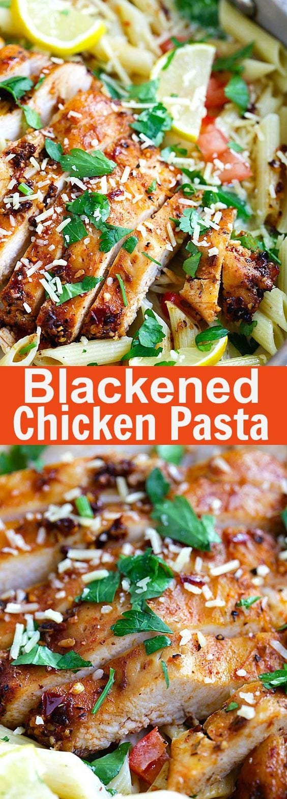 Blackened Chicken Pasta - Creamy pasta with spicy blackened spice chicken breast. Family friendly dinner has never been so good | rasamalaysia.com