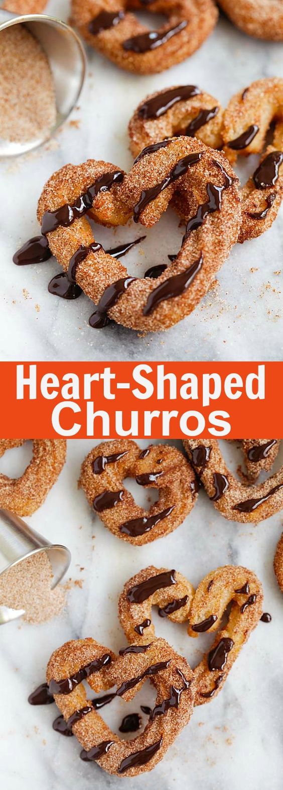 This churros recipe is so quick and easy to make, you may want the sweet treat every day! Pipe them, fry them,, then drizzle with chocolate for the perfect dessert. | rasamalaysia.com
