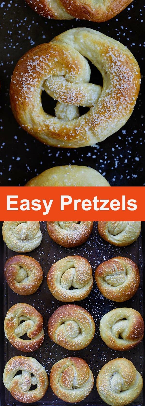 This pretzel recipe is so easy, it’s nearly impossible to mess up, and no lye is used! These soft pretzels are great for snacking and game day parties. | rasamalaysia.com