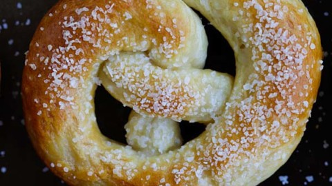 Soft homemade pretzel.