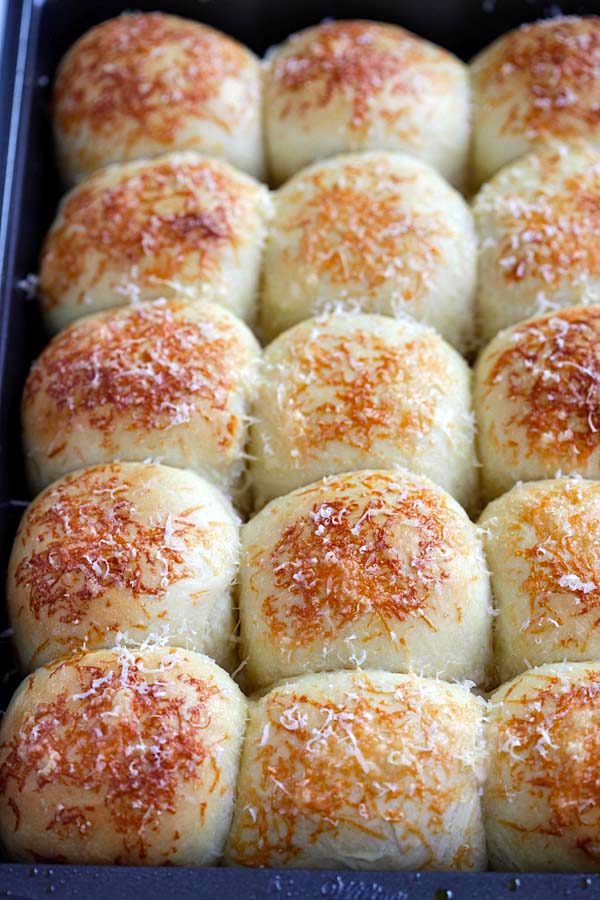 Best and easiest Parker house rolls recipe with Parmesan cheese.