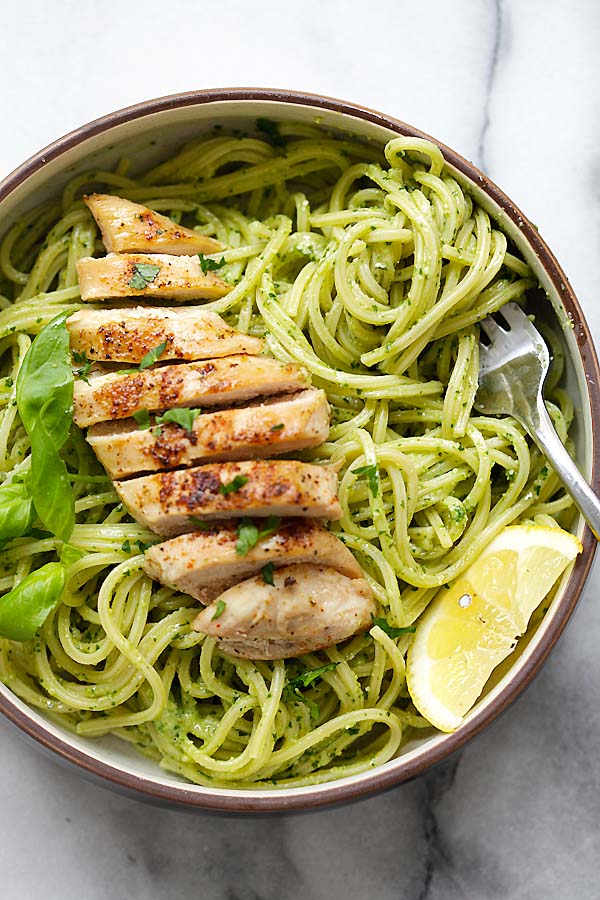 Pesto Pasta with Chicken - Rasa Malaysia