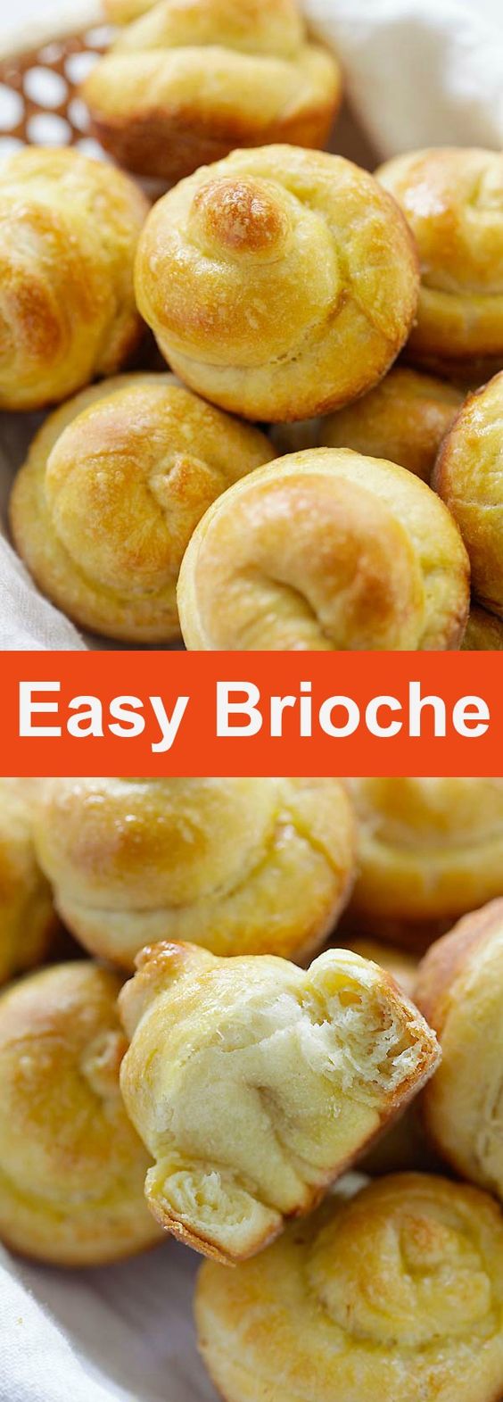 Easy Brioche - the easiest homemade French Brioche recipe ever! It's eggy, buttery, puffy and flaky with a crispy crumbs that you can't stop eating | rasamalaysia.com