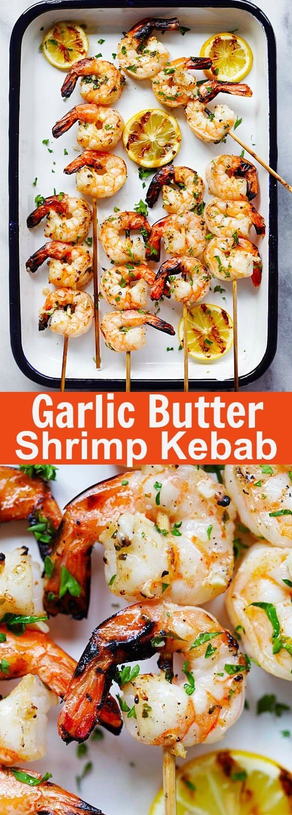 Garlic Butter Shrimp Kebab – juicy, succulent and perfectly grilled shrimp kebab with garlic butter and lemon juice. A guaranteed crowd pleaser | rasamalaysia.com