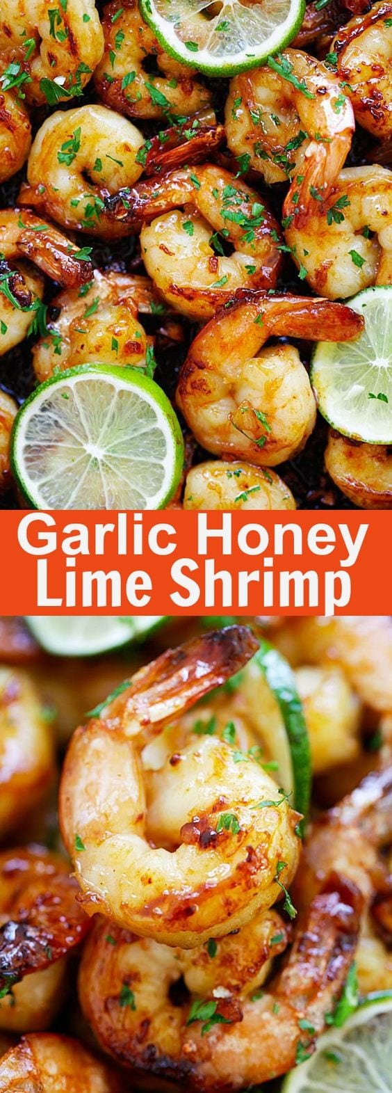 Garlic Honey Lime Shrimp – garlicky, sweet, sticky skillet shrimp with fresh lime. This recipe is so good and easy, takes only 15 mins to make | rasamalaysia.com