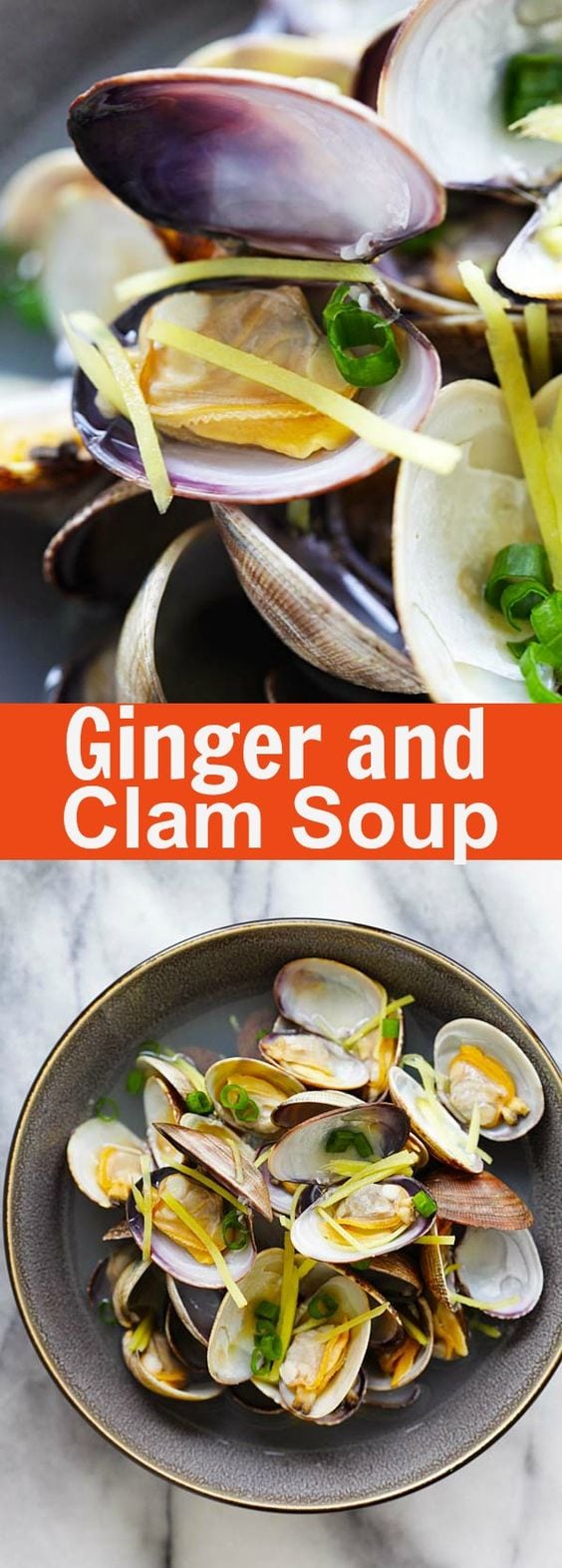 Ginger and Clam Soup - Nourishing Chinese style soup with clams and lots of ginger. This soup is absolutely delightful and so easy to make | rasamalaysia.com