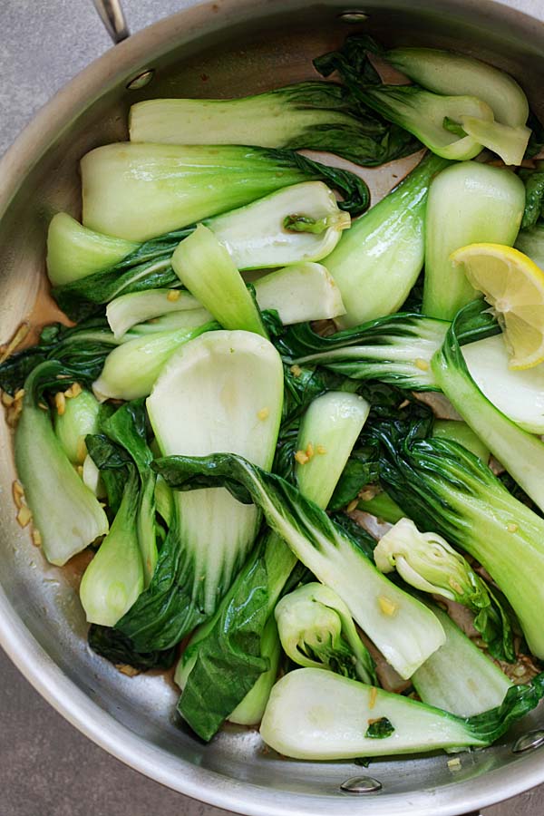 Easy Chinese ginger soy bok choy stir fry and sauteed with simple ingredients.