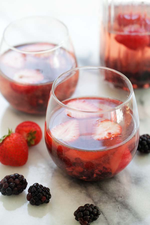 Easy summer berries Rosé Sangria recipe.