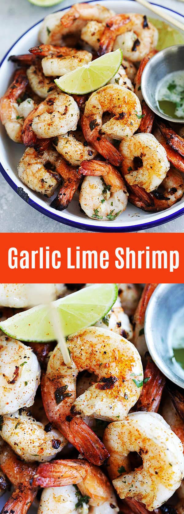 Garlic Lime Shrimp – easy shrimp recipe with garlic, butter and lime juice. Grill them or cook on a grill pan for the best shrimp dish ever | rasamalaysia.com