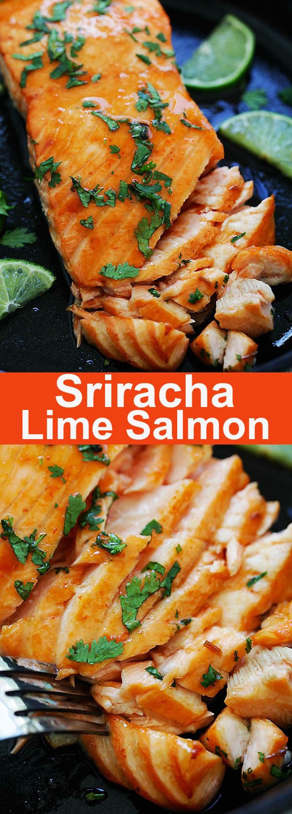 Sriracha Lime Salmon – Baked Salmon with delicious Sriracha and lime juice marinade. Moist, juicy and mouthwatering salmon recipe that you want to eat every day | rasamalaysia.com