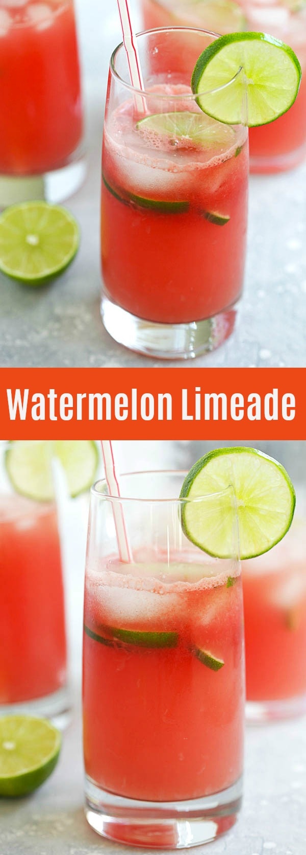 Watermelon Limeade - refreshing summer beverage of limeade with fresh watermelon juice. A perfect thirst quencher for backyard BBQs and parties | rasamalaysia.com