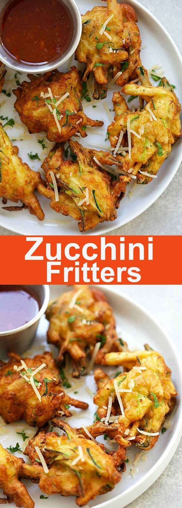 Zucchini Fritters - the easiest and most delicious zucchini fritters recipe you'll find online. Crispy and loaded with zucchini, so good | rasamalaysia.com