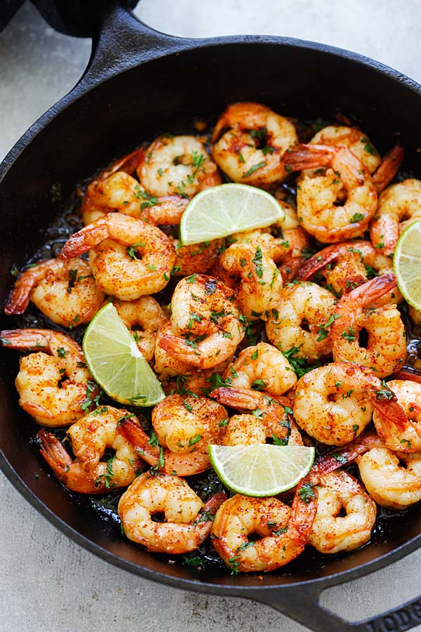 Sauteed shrimp with smoky chipotle chili pepper, lime juice, honey and garlic.