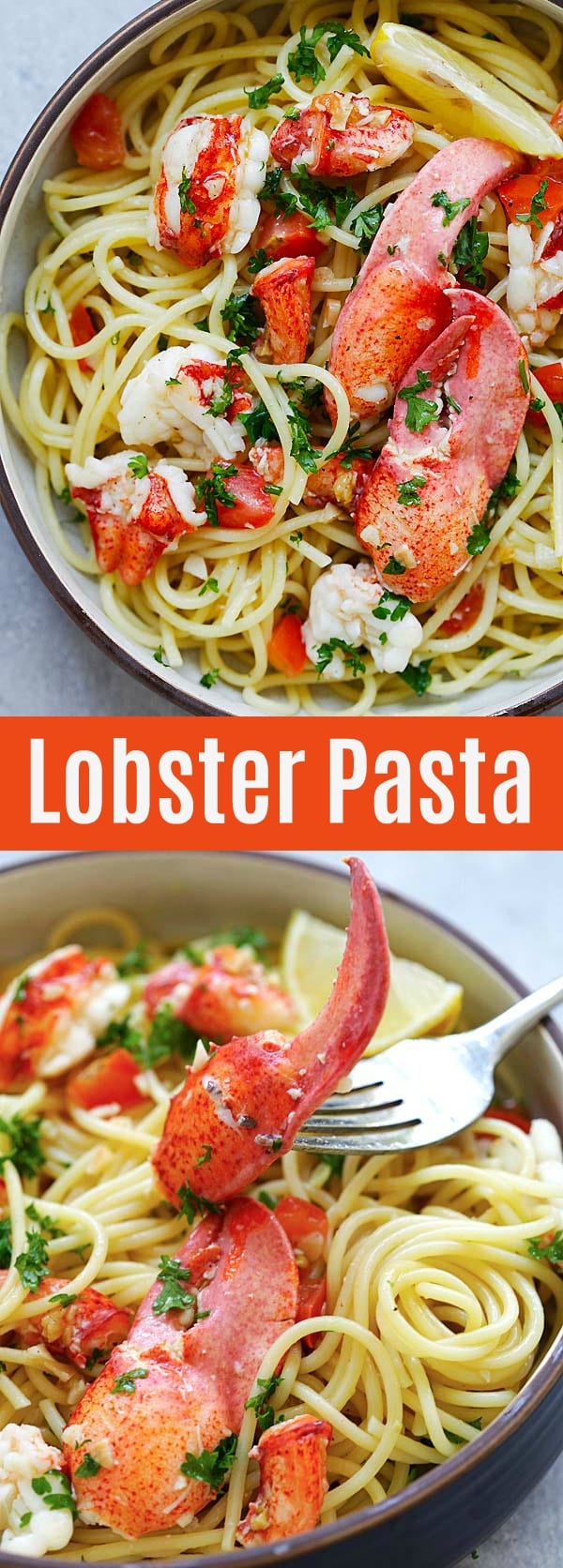 Lobster Pasta - amazing lobster pasta recipe you can make at home! Garlicky, buttery and loaded with lobster, it's better and cheaper than restaurants | rasamalaysia.com