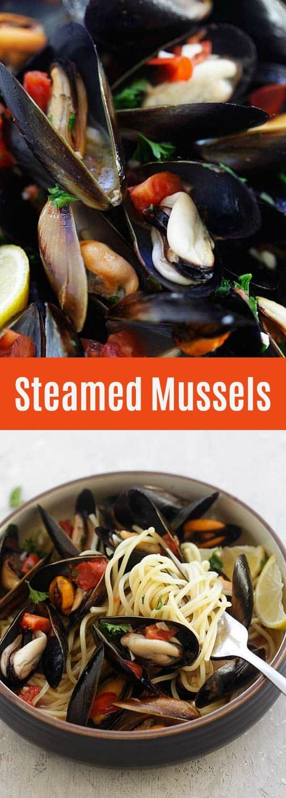 Steamed Mussels - easiest steamed mussels recipe ever, with simple ingredients and takes 20 mins. Serve with pasta for restaurant's quality dinner | rasamalaysia.com