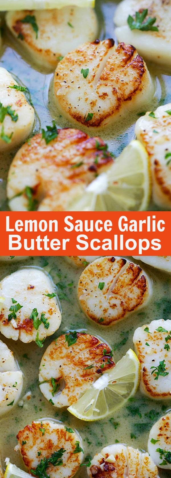 Garlic Butter Scallops with Lemon Sauce - better than restaurant's pan-seared scallops with buttery lemon sauce, cheaper and so delicious | rasamalaysia.com