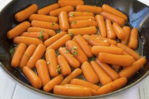 Brown butter maple roasted carrots