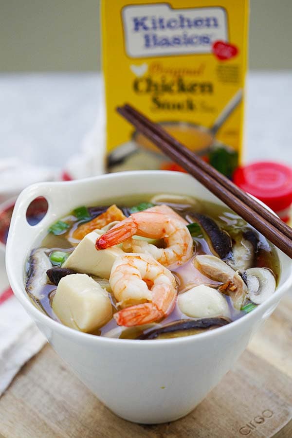 Chinese Hot Pot with various fresh ingredients.