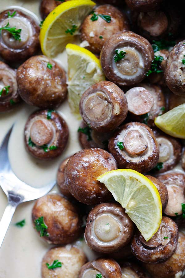 Creamy Garlic Mushrooms recipe for pasta.