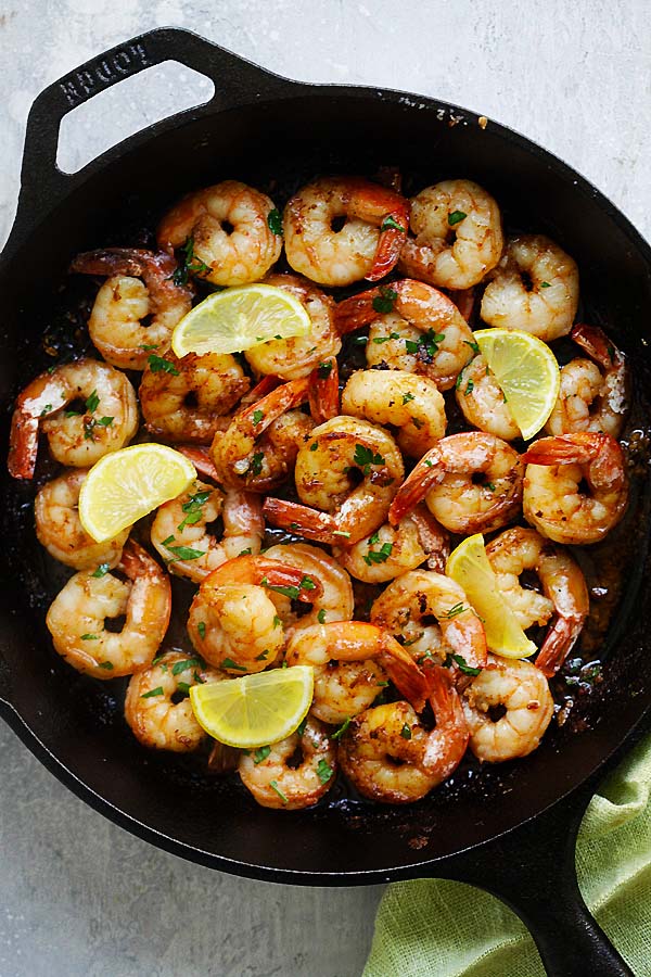 Brown butter lemon garlic shrimp.