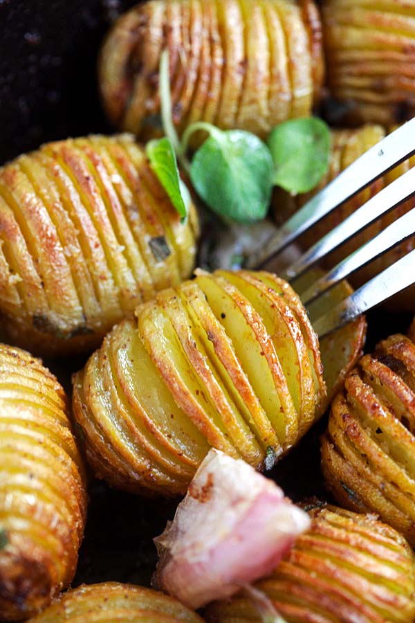 Hasselback baked potatoes.