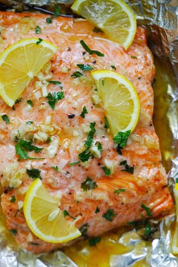 Easy Honey Garlic Butter Salmon - Rasa Malaysia