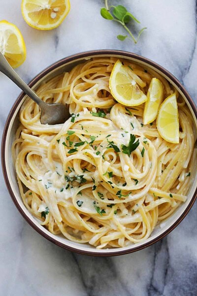 Instant Pot Pasta Creamy Garlic Parmesan Pasta Rasa Malaysia