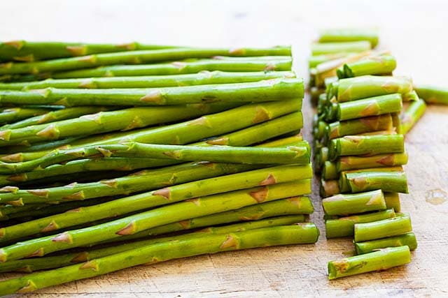 Trimmed asparagus.