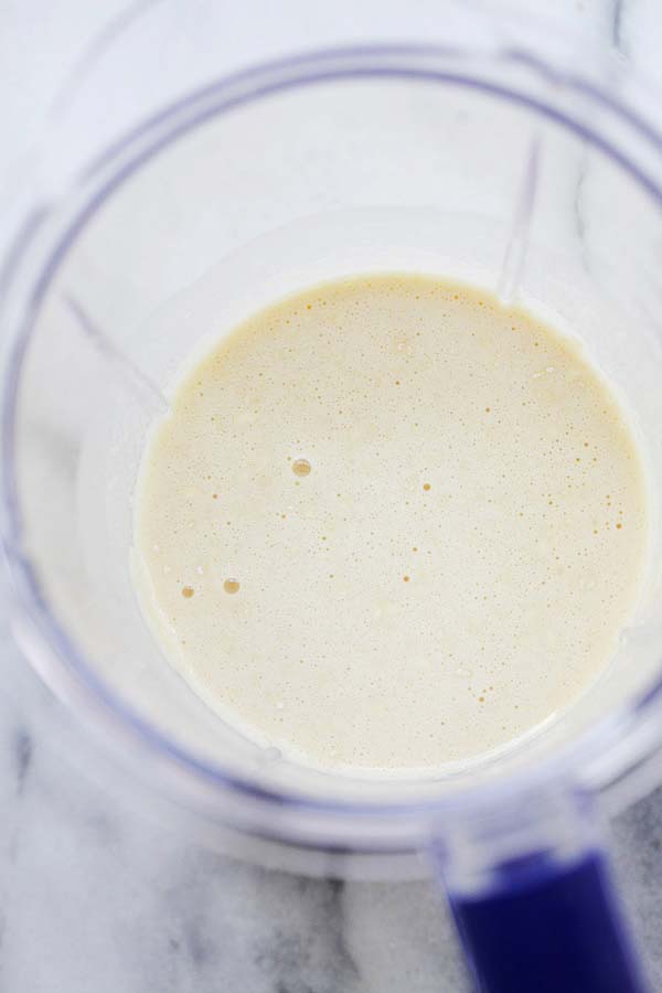 German pancake batter in a blender.