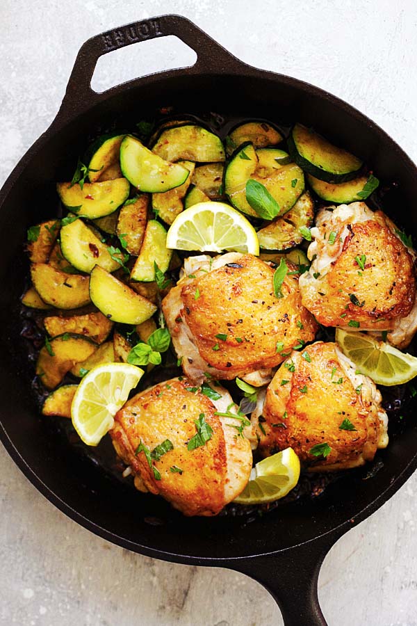 Garlic Herb Chicken and Zucchini - Rasa Malaysia