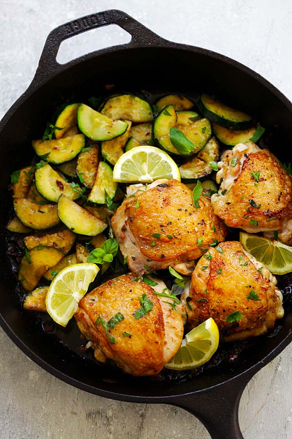 Garlic Herb Chicken and Zucchini - Rasa Malaysia