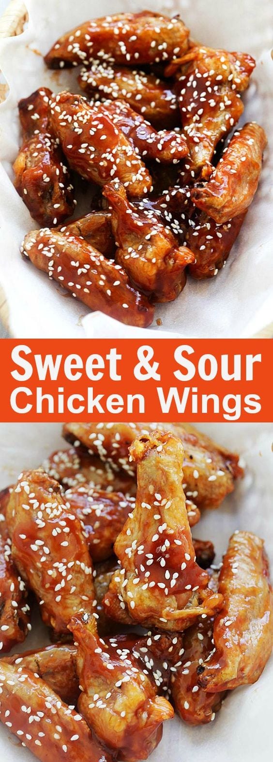 Sweet and Sour Chicken Wings - crispy oven-baked chicken wings with homemade sweet and sour sauce. These wings are addictive and delicious | rasamalaysia.com