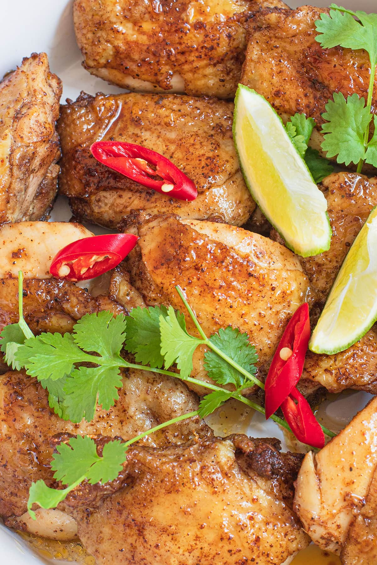 Asian five-spice chicken ready to serve.