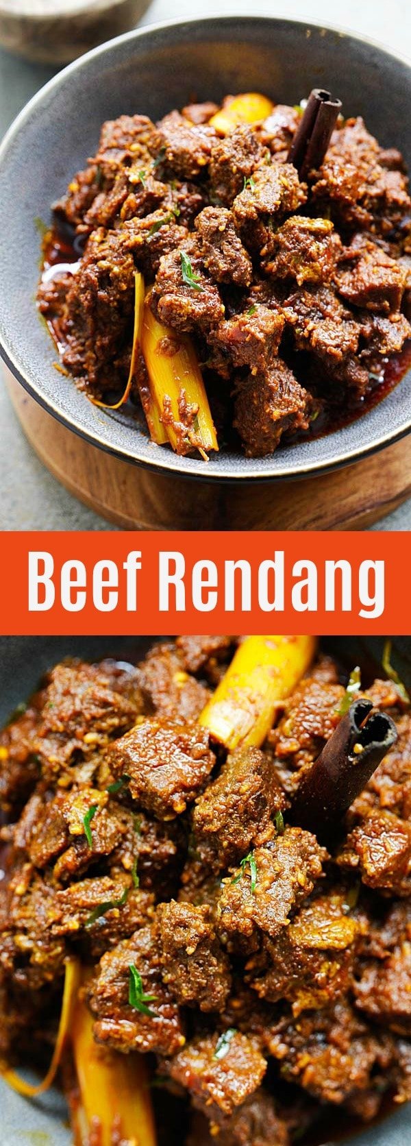 Beef Rendang - the best and most authentic beef rendang recipe you will find online! Spicy, rich and creamy Malaysian/Indonesian beef stew made with beef, spices and coconut milk | rasamalaysia.com