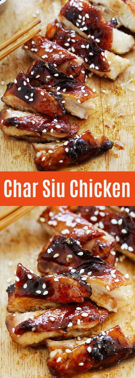 Char Siu Chicken - crazy delicious oven-roasted chicken with sweet, sticky and savory Chinese Char Siu marinade. This chicken is finger licking good, a must try recipe | rasamalaysia.com