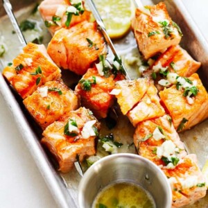 Garlic Butter Salmon Kebab