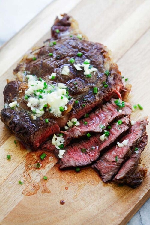 Garlic Chive Butter Grilled Steak So Juicy And Tender Rasa Malaysia 