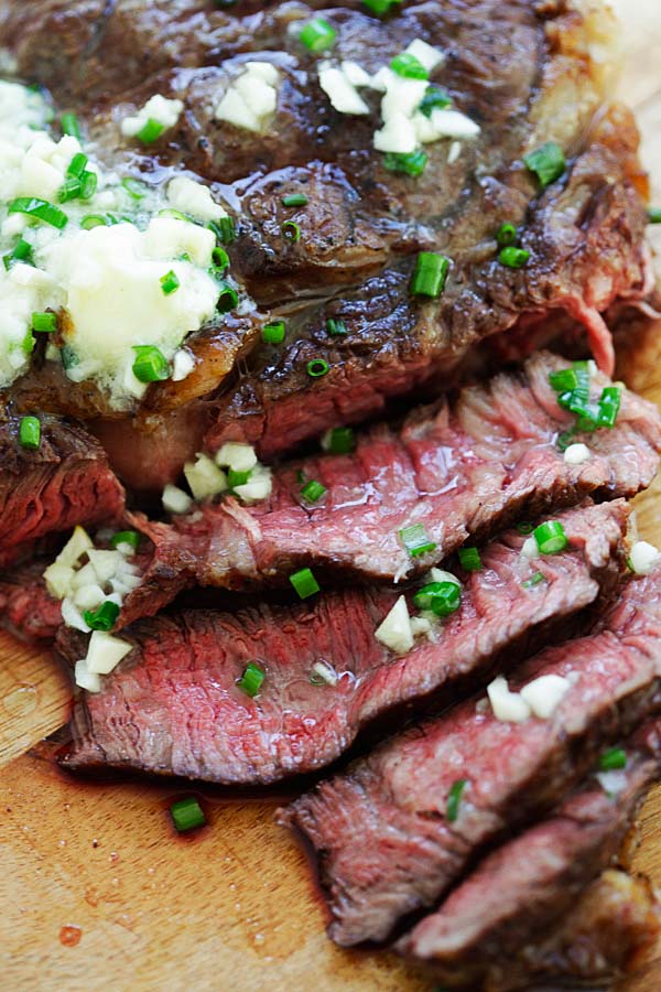 Grilled Garlic Chive Butter Steak marinade.