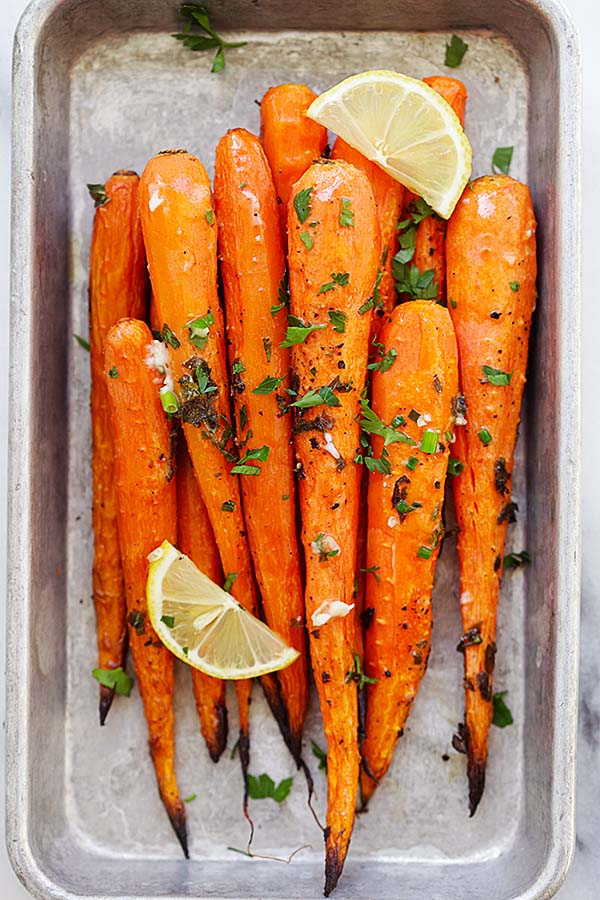 Healthy homemade Lemon Herb Carrots.