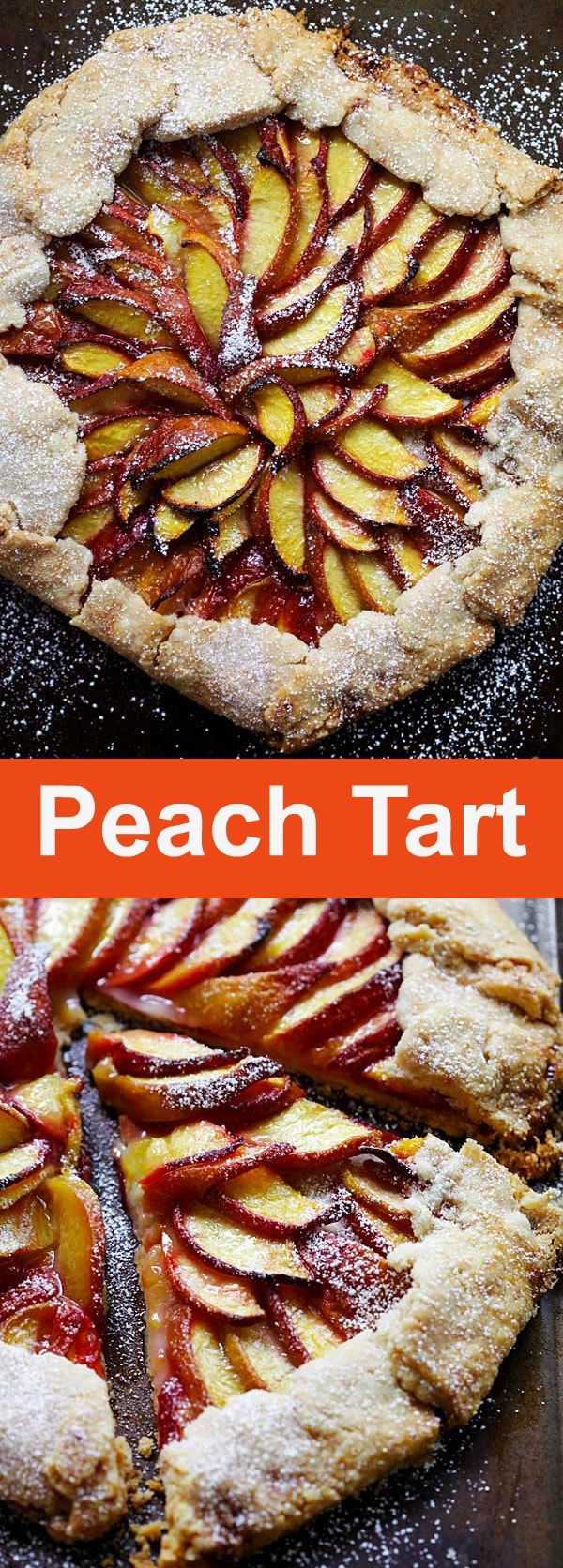 Easy Peach Tart - the best and easiest tart ever, loaded with peaches. The pie crust is flaky, buttery and delicious. This recipe is so easy and fail-proof for novice baker | rasamalaysia.com