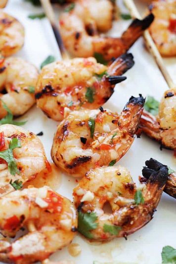 Sweet Chili Shrimp Skewers - Rasa Malaysia