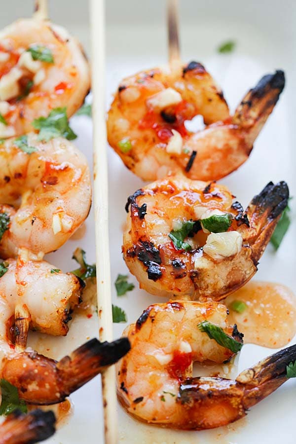 Sugarcane-Skewered Shrimp with Chile-Cilantro Rub Recipe