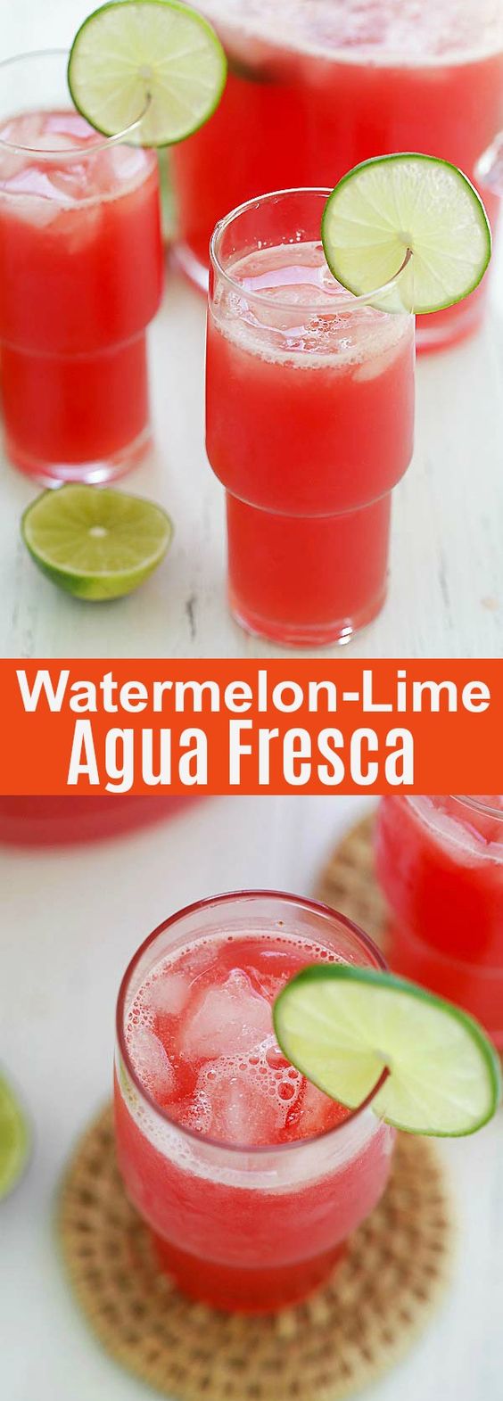 Watermelon-Lime Agua Fresca - refreshing summertime drink that you can enjoy the entire season. Made with watermelon, lime and syrup! This beverage is all you need to beat the heat | rasamalaysia.com