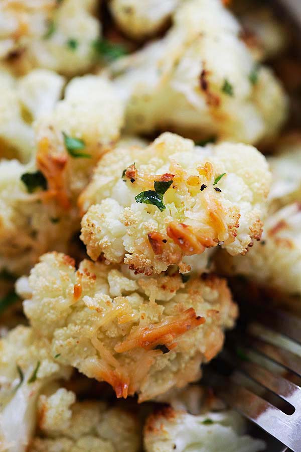 Garlic Parmesan Roasted Cauliflower - Rasa Malaysia