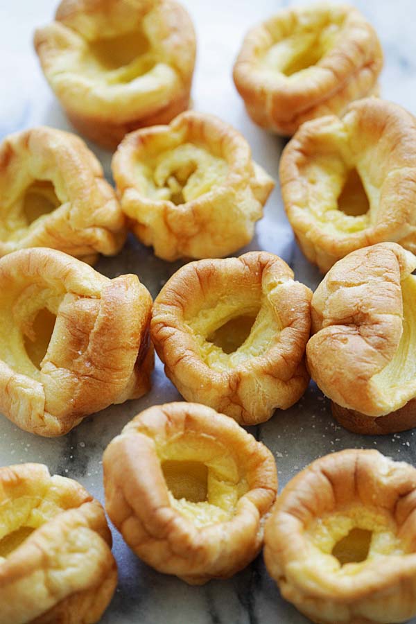 Homemade traditional Yorkshire pudding, ready to serve.