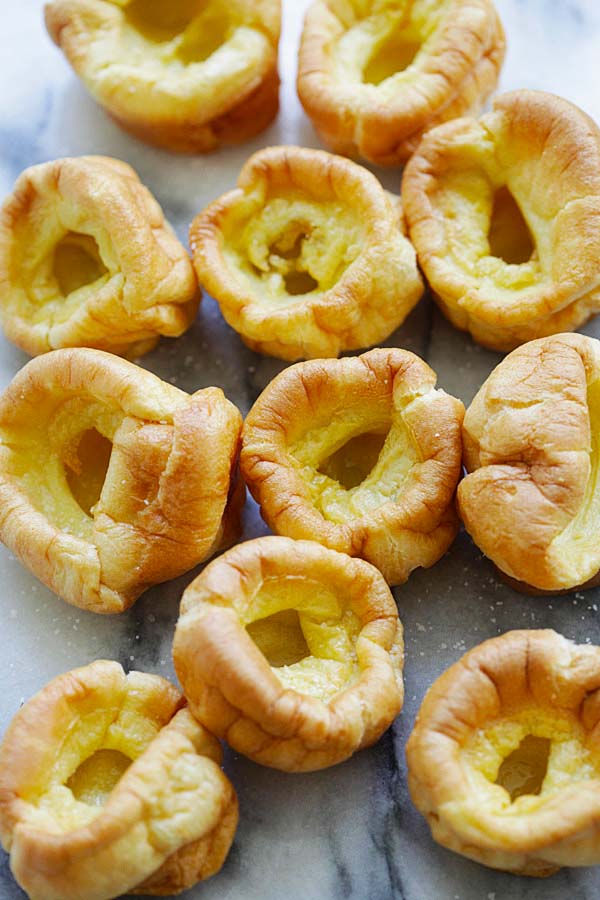 Quick and easy Yorkshire Pudding recipe baked with a simple batter of eggs, milk and all-purpose flour.